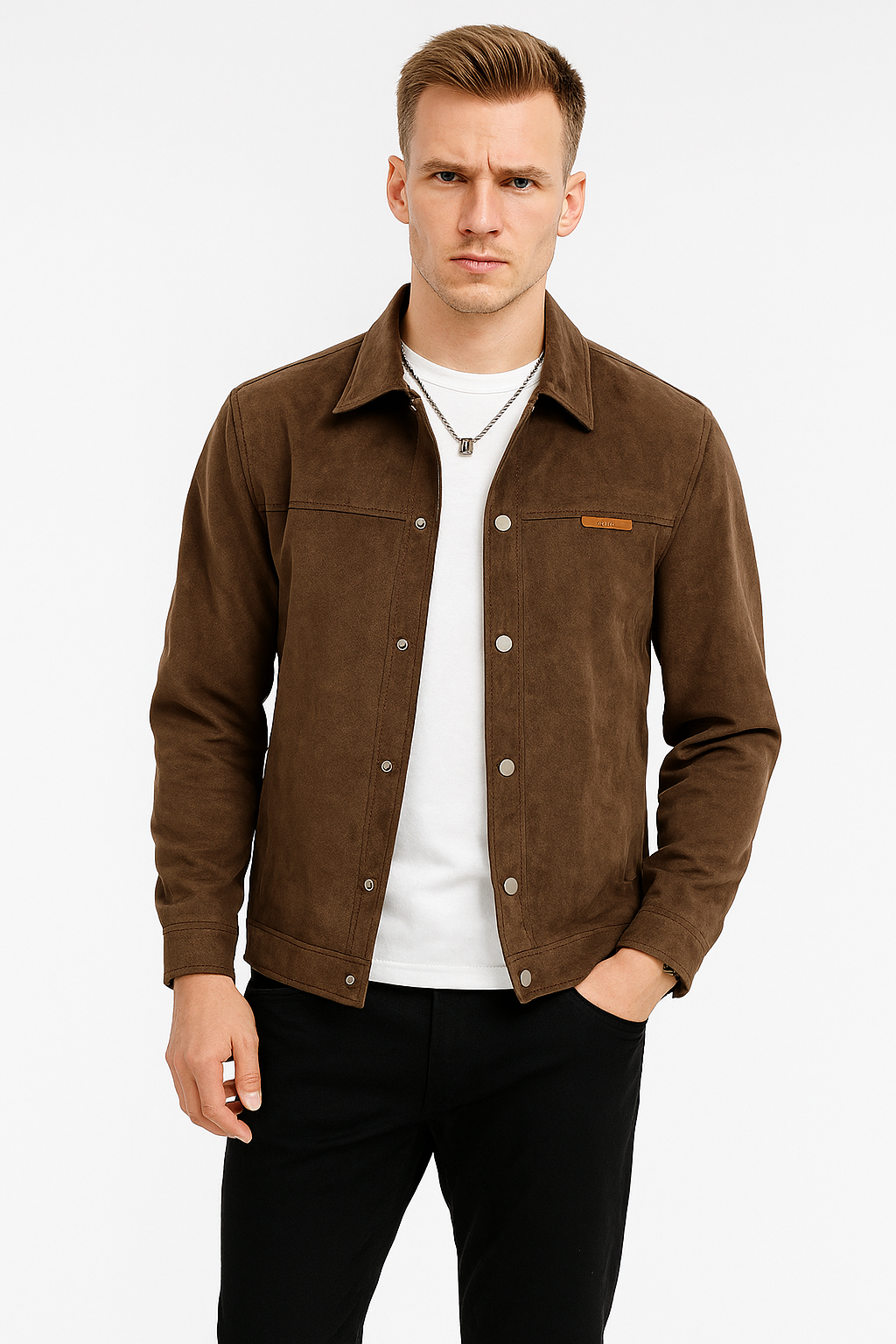 Veste Extérieure Noire Cuir Synthétique - Chic et Résistante - Foivo