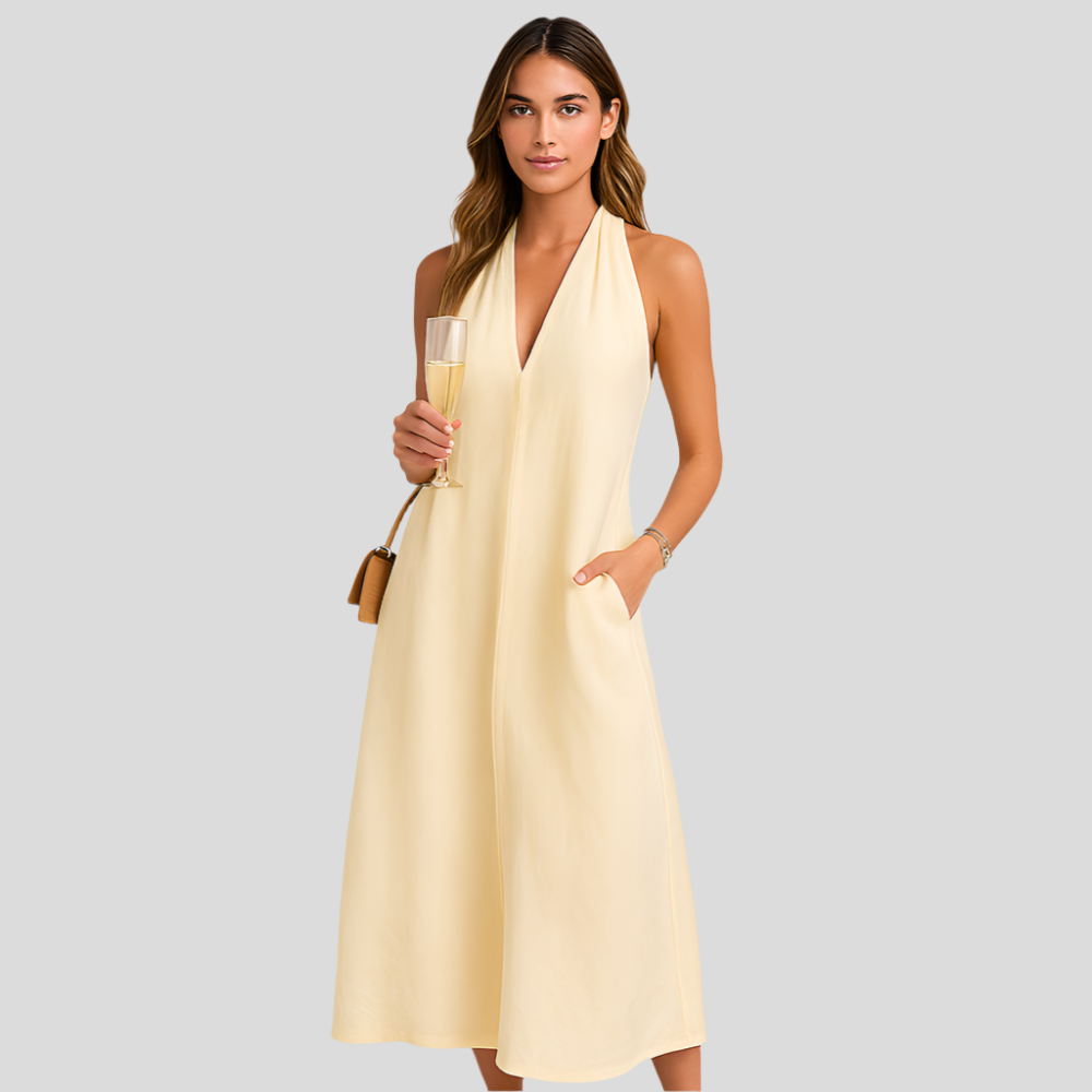 Robe Détendue Col en V Fleuri - BlxckFR