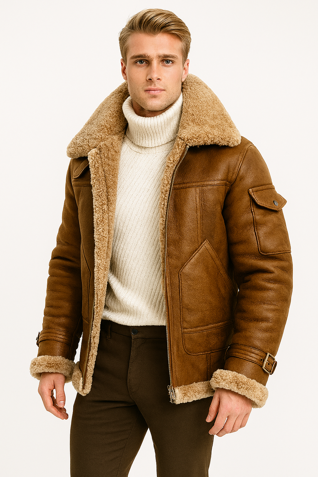 Blouson Cuir Véritable Élégant Féminin - Foivo
