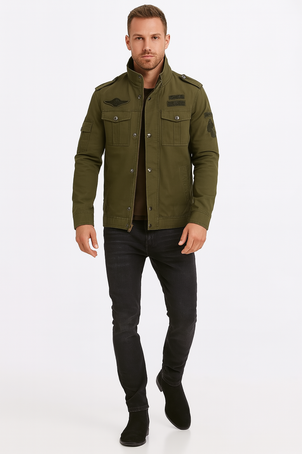 Veste Militaire Élégante pour Homme - Foivo