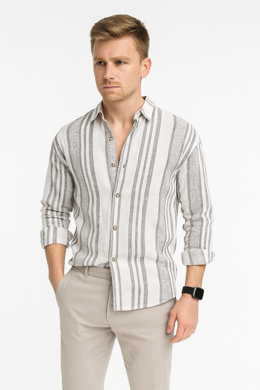 Chemise en Flanelle Rayée Chaleureuse pour Hommes - Foivo