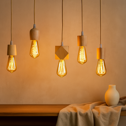 Lampe Suspension Bois Chaleureuse et Élégante - BlxckFR