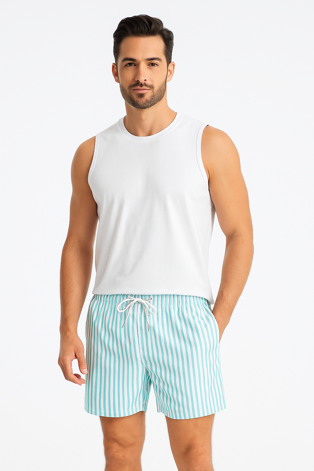 Shorts de Running Rayé | Matériau Transpirant et Coupe Adjustée - Foivo