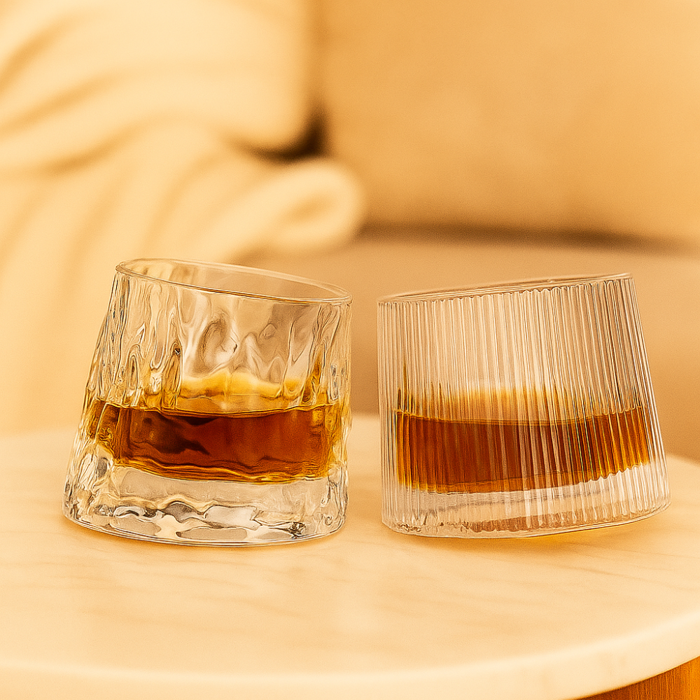 Verre Whisky Décoratif Côtelé Tourbillon - BlxckFR