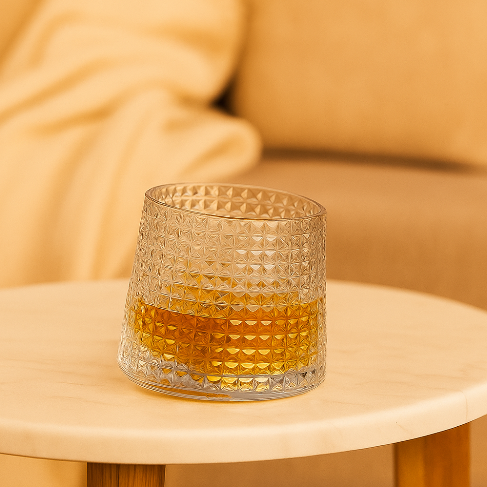 Verre Whisky Décoratif Côtelé Tourbillon