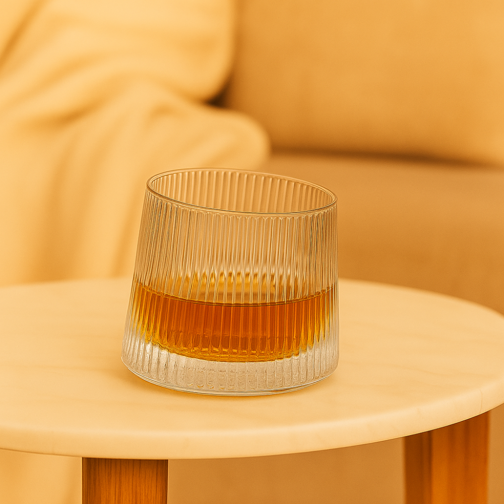 Verre Whisky Décoratif Côtelé Tourbillon