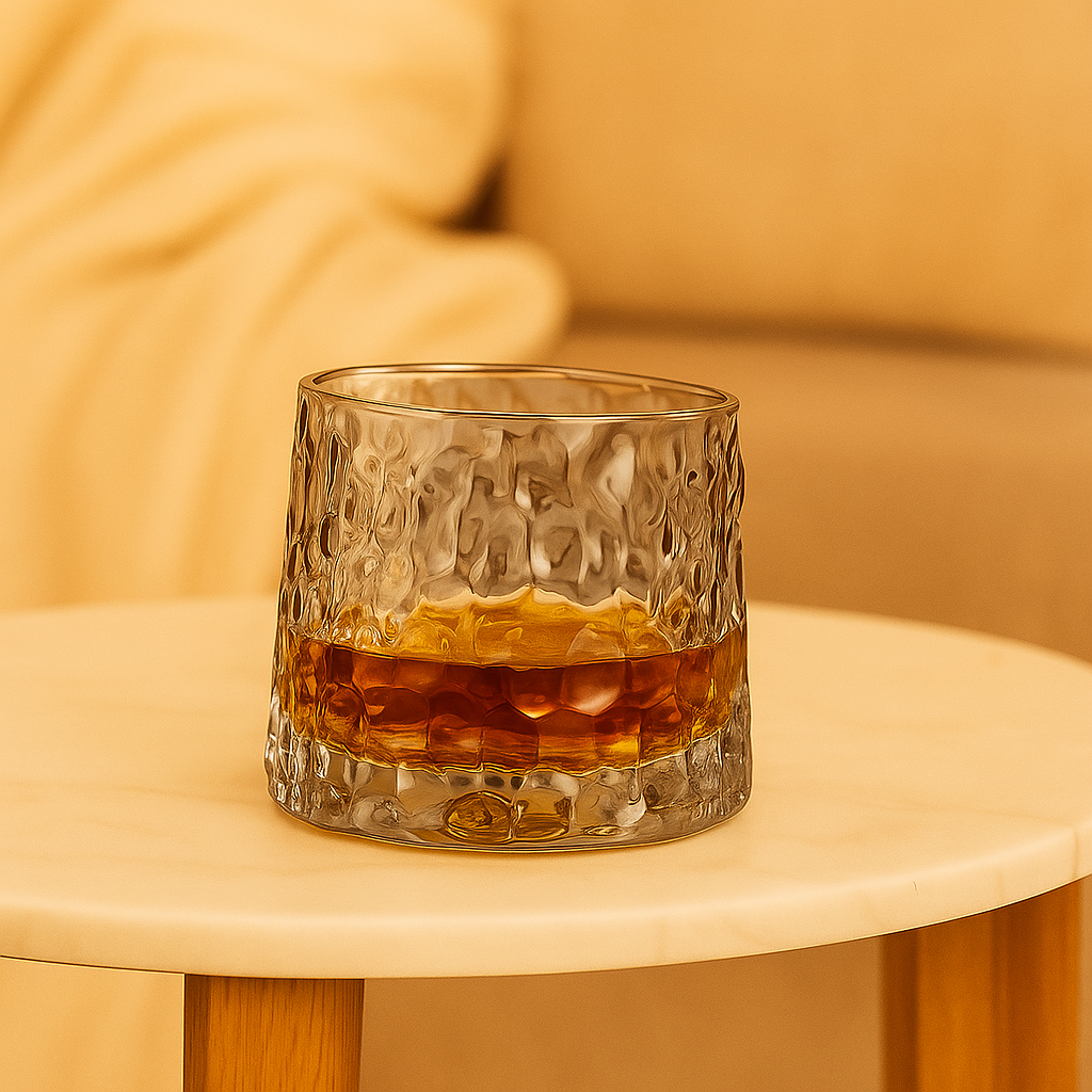 Verre Whisky Décoratif Côtelé Tourbillon