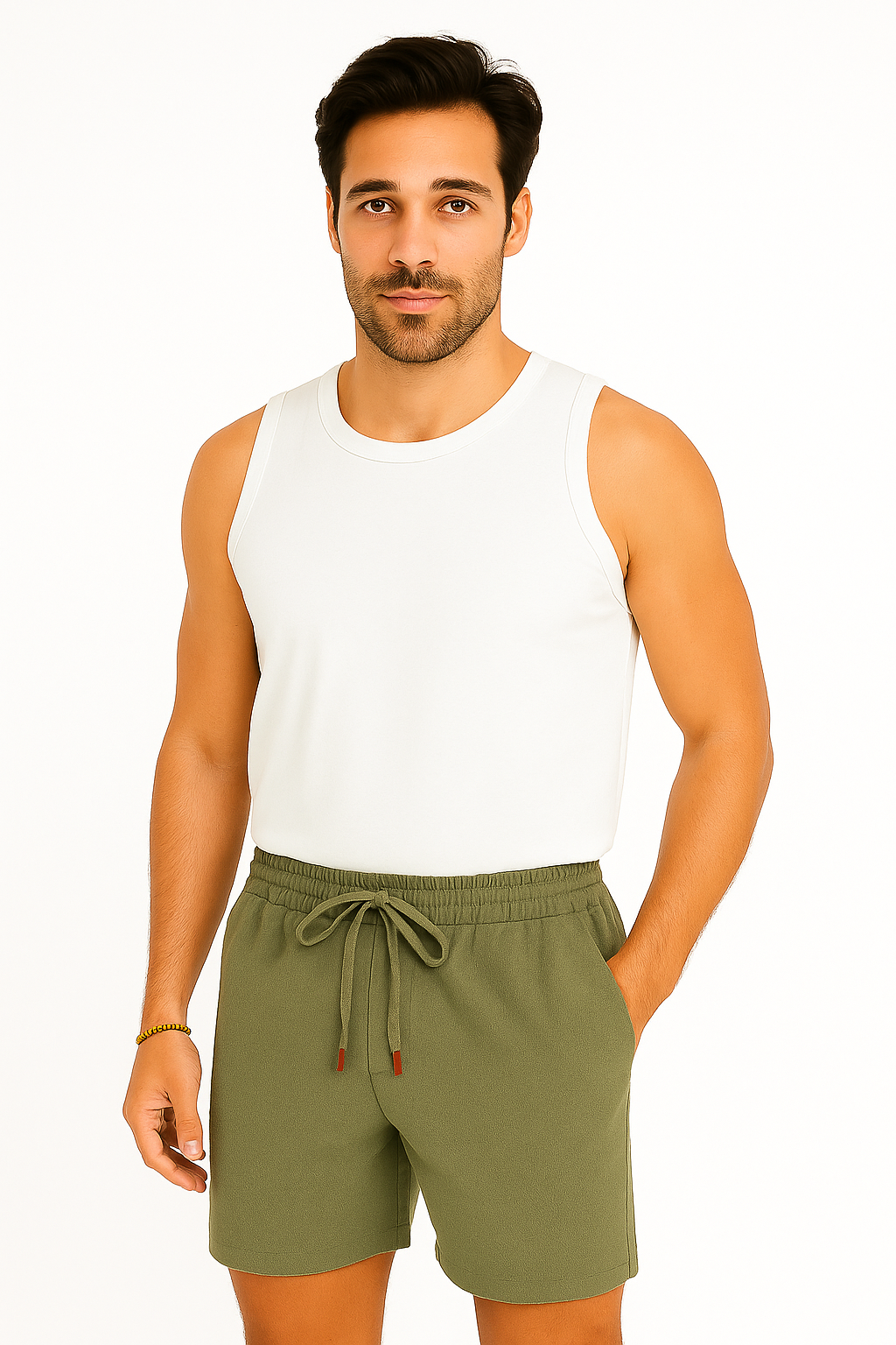 Shorts Droite Été avec Cordage taille - Foivo
