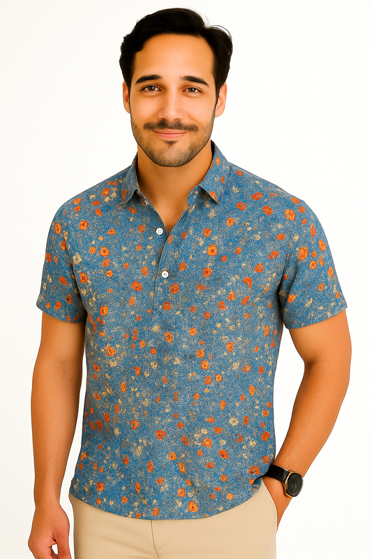 Chemise Polo Homme Courte Manche Colorée Exotique - Foivo