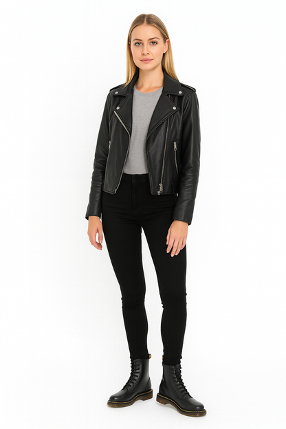 Bottes Mi-Mollet Chic Noir Foncé pour Femme - Foivo