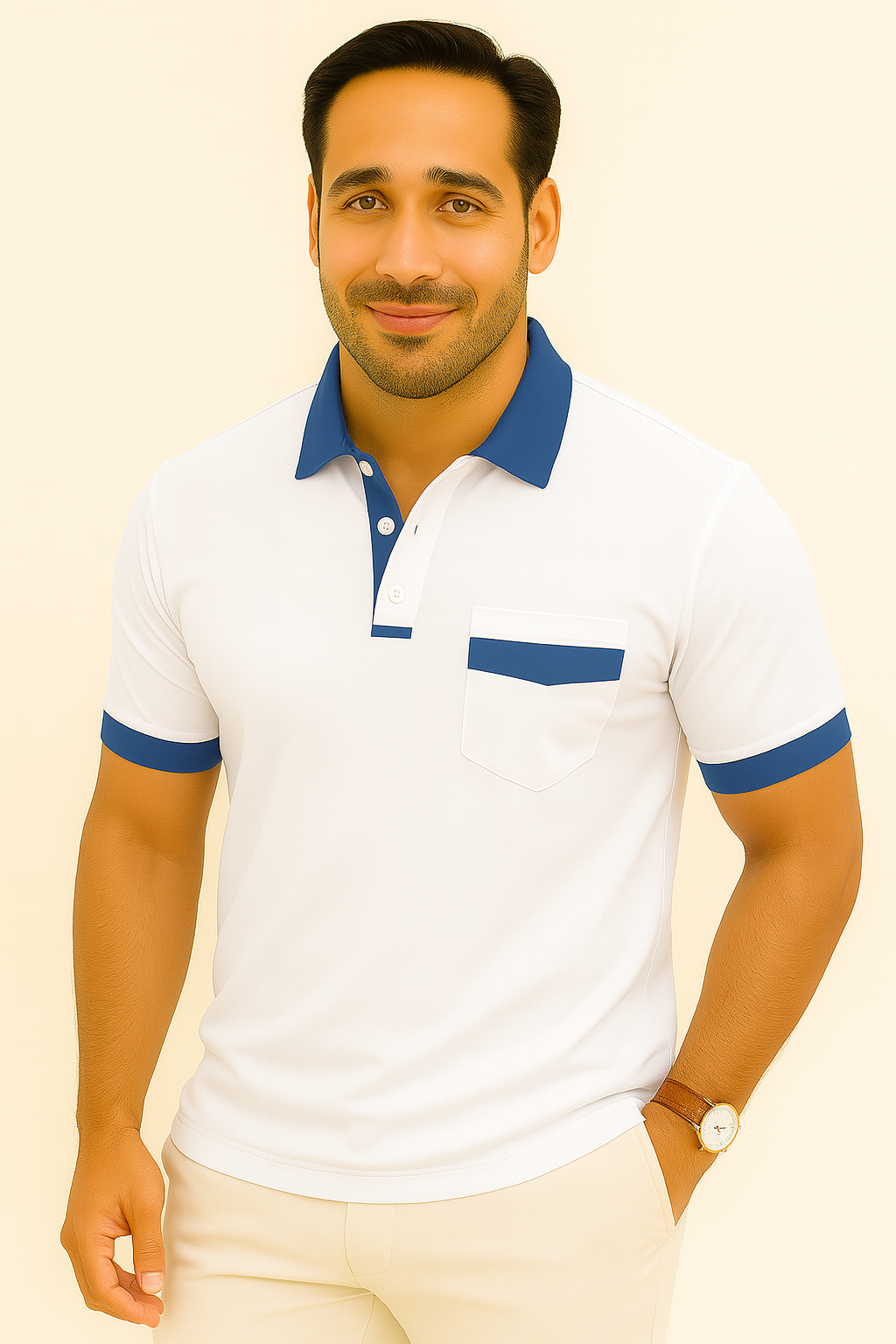 Chemise Polo Manches Longues Élégante Taille Actuelle - Foivo