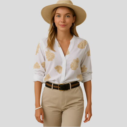 Blouse Été Bohème Chic – Top Manches Longues Féminin - BlxckFR