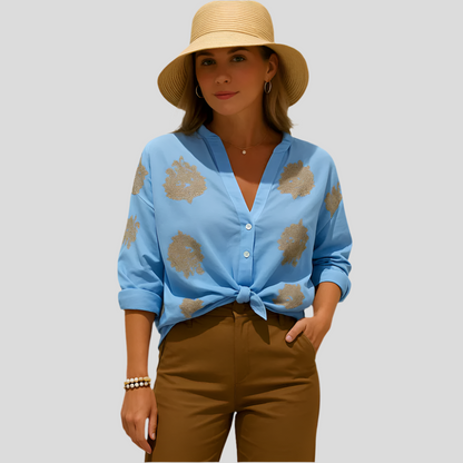 Blouse Été Bohème Chic – Top Manches Longues Féminin
