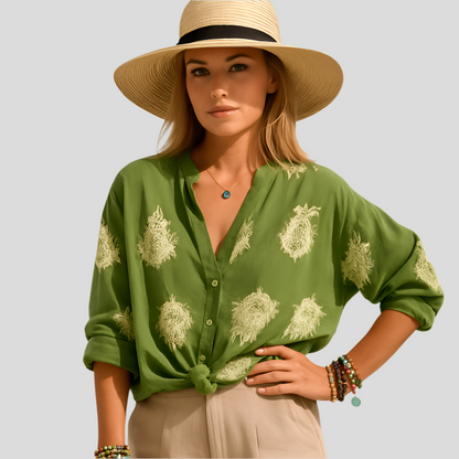 Blouse Été Bohème Chic – Top Manches Longues Féminin