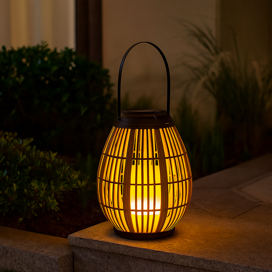 Lanterne Solaire en Rotin Chic – Éclairage Exterieur Élégant - BlxckFR
