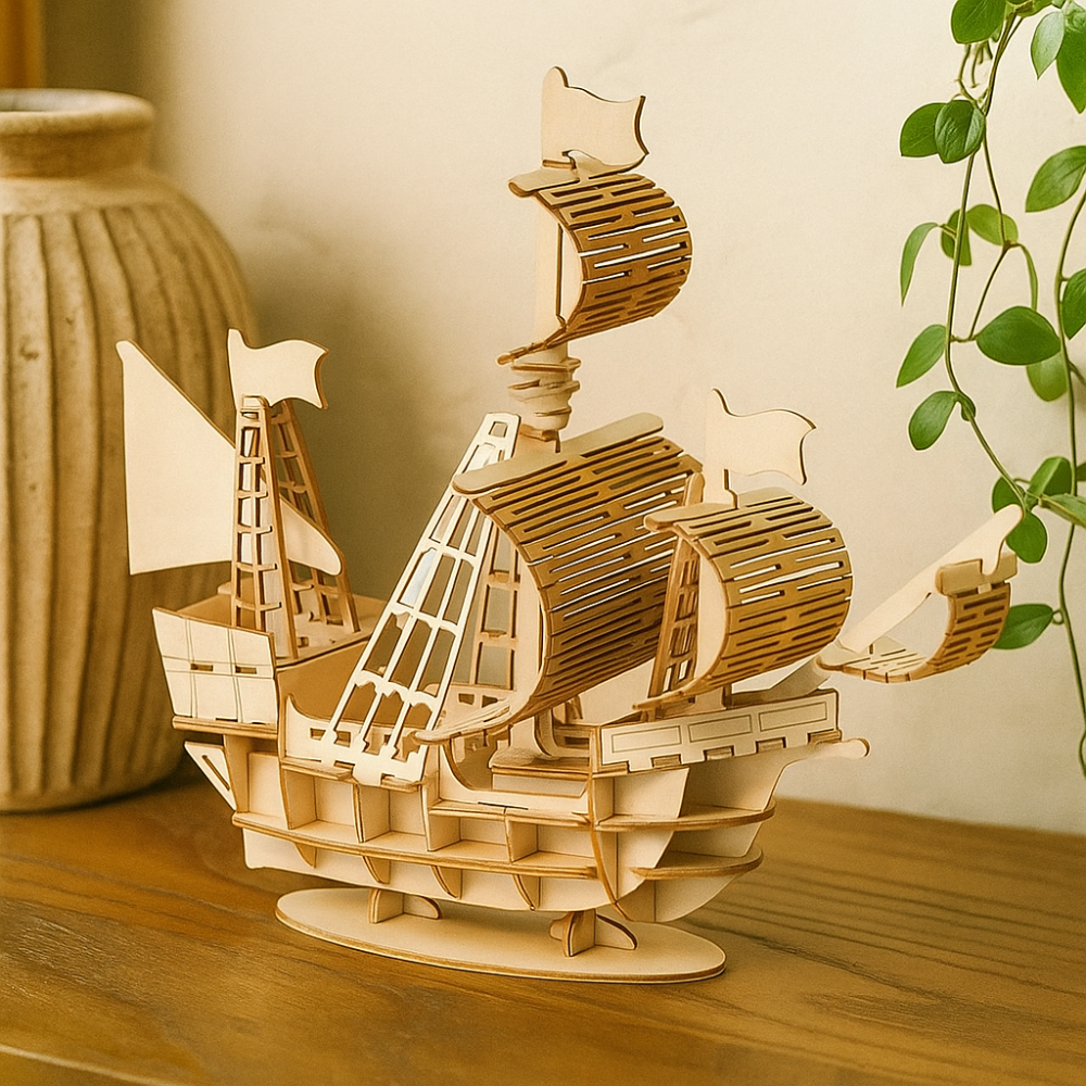 Maquette de Bateau en Bois Flottant Décoratif à Assembler - BlxckFR