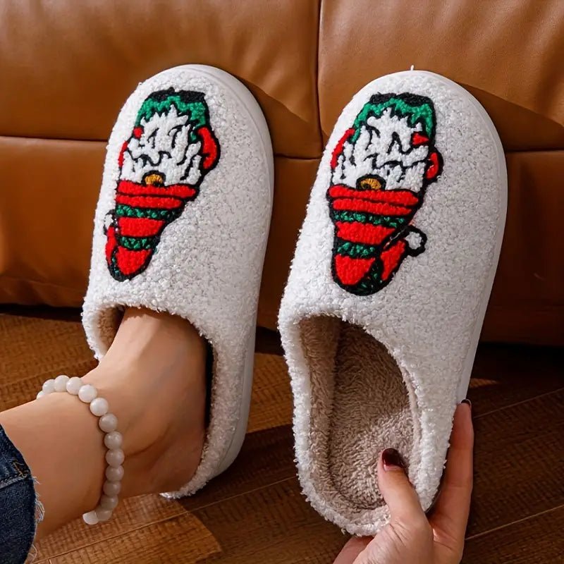 Chaussons d'Hiver Antidérapants avec Motif Cerf 4