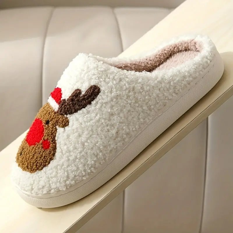 Chaussons d'Hiver Antidérapants avec Motif Cerf 6
