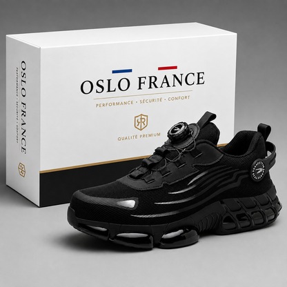 Chaussures de sécurité homme, semelle épaisse antidérapante, gris et noir-vêtement-Noir-39-Oslo France