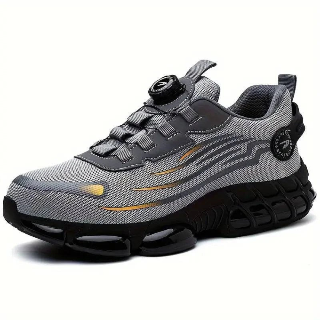 Chaussures de sécurité homme, semelle épaisse antidérapante, gris et noir-vêtement-Oslo France