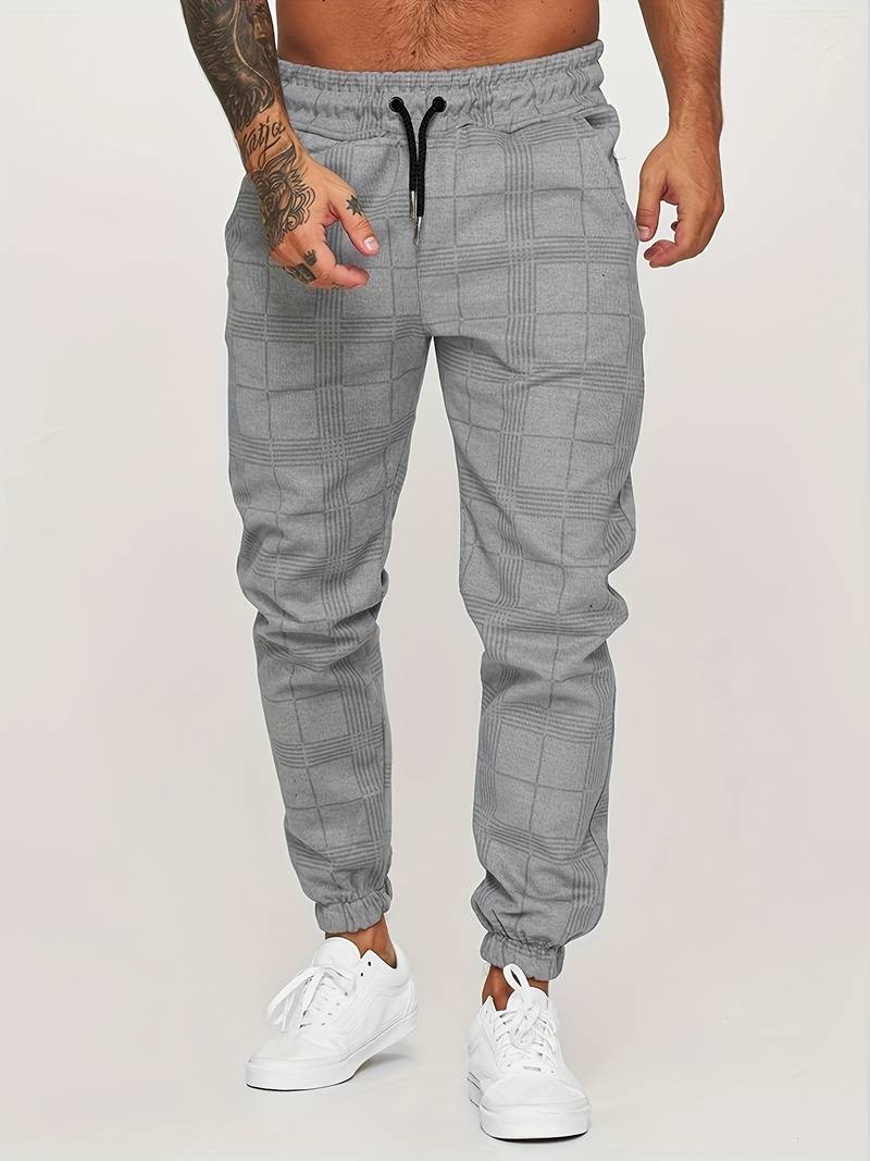 Pantalon Jogging Chic à Carreaux pour Homme - Foivo