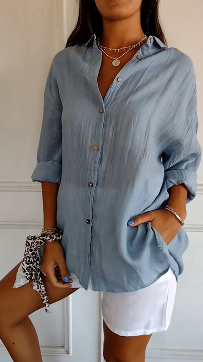Chemise Femme Chic Manches Longues Plissée 1
