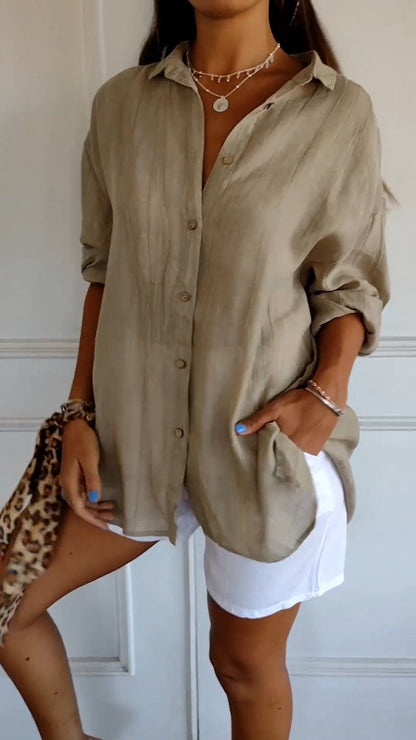 Chemise Femme Chic Manches Longues Plissée 2