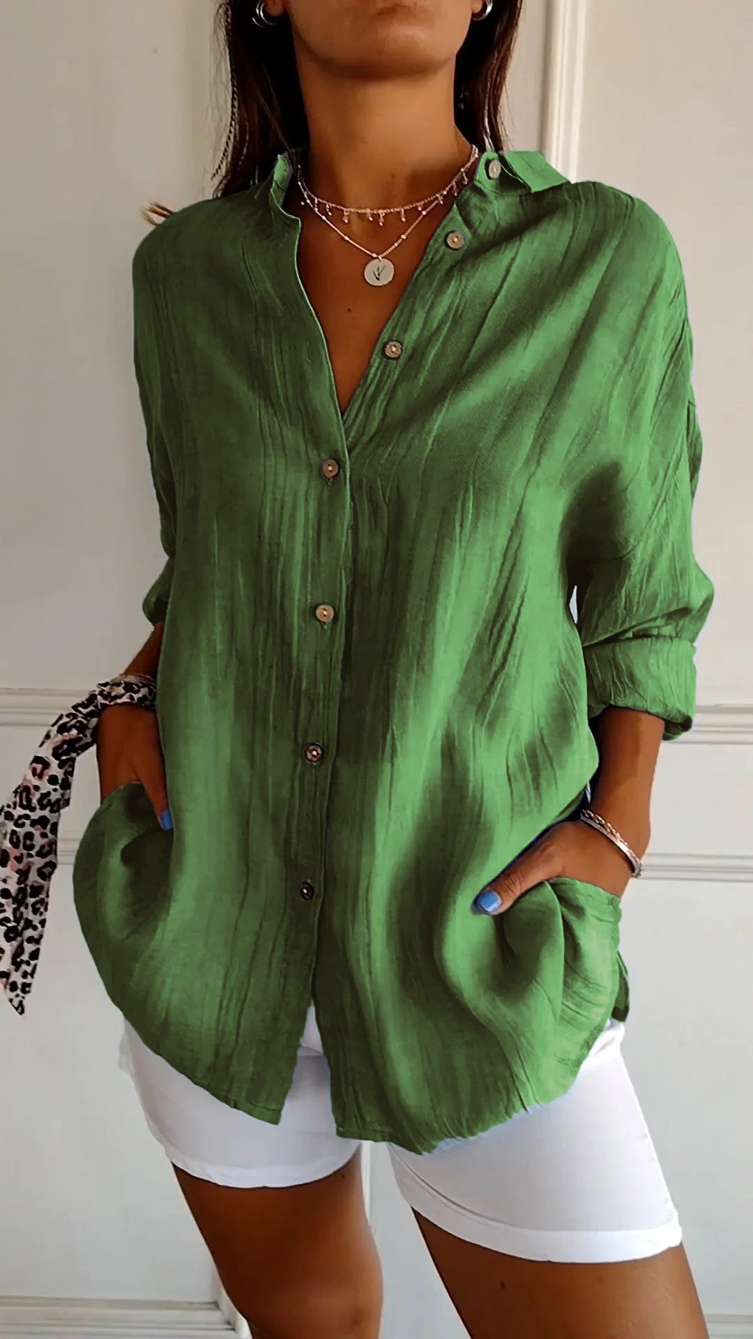Chemise Femme Chic Manches Longues Plissée 8
