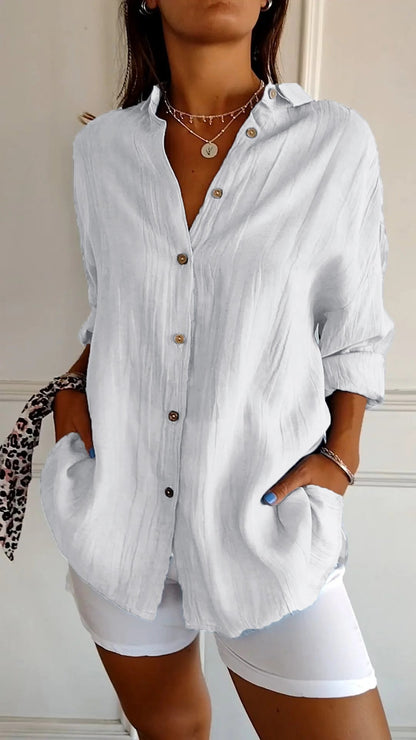 Chemise Femme Chic Manches Longues Plissée 9