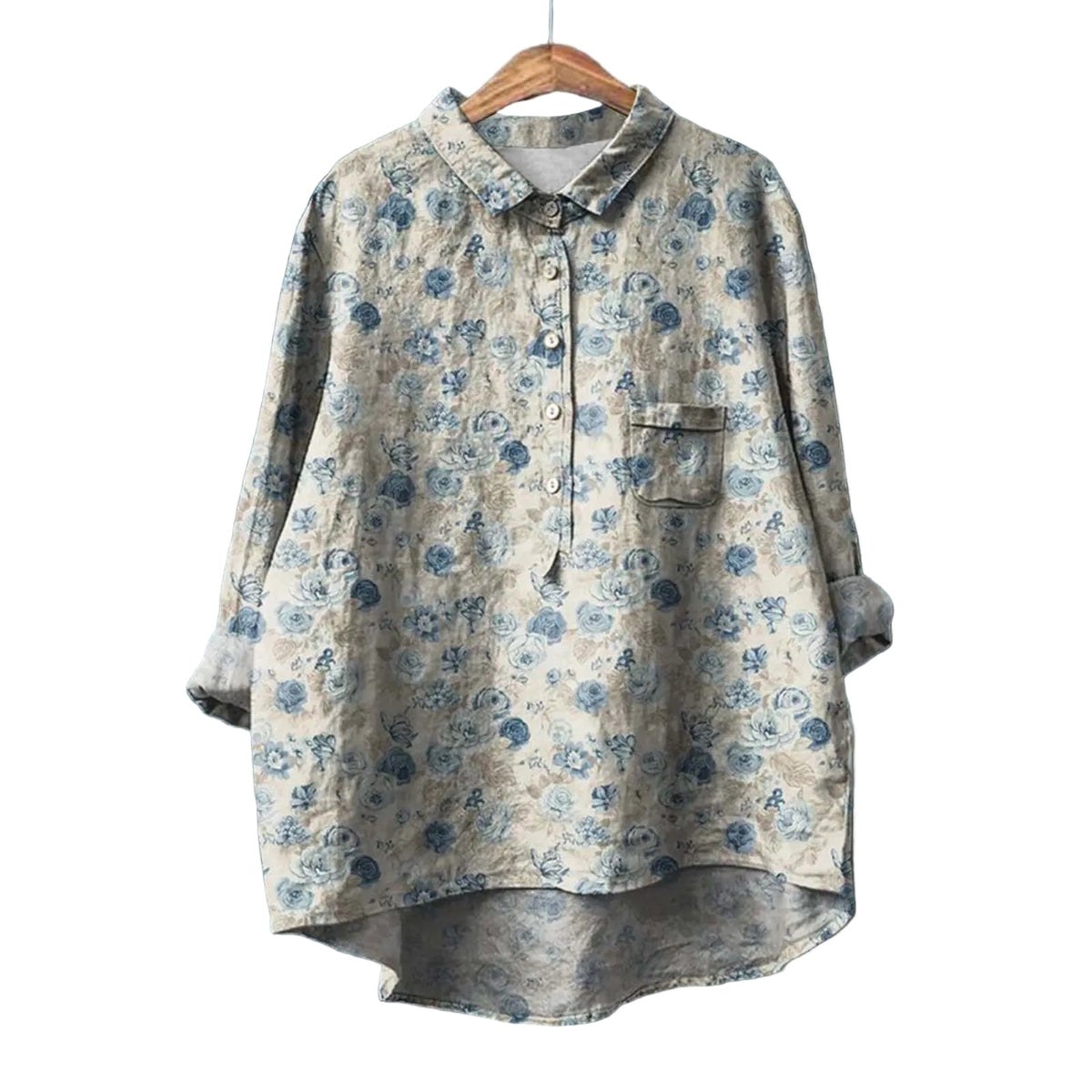 Chemise Femme Coton Imprimé Floral Coupe Ajustée - Foivo