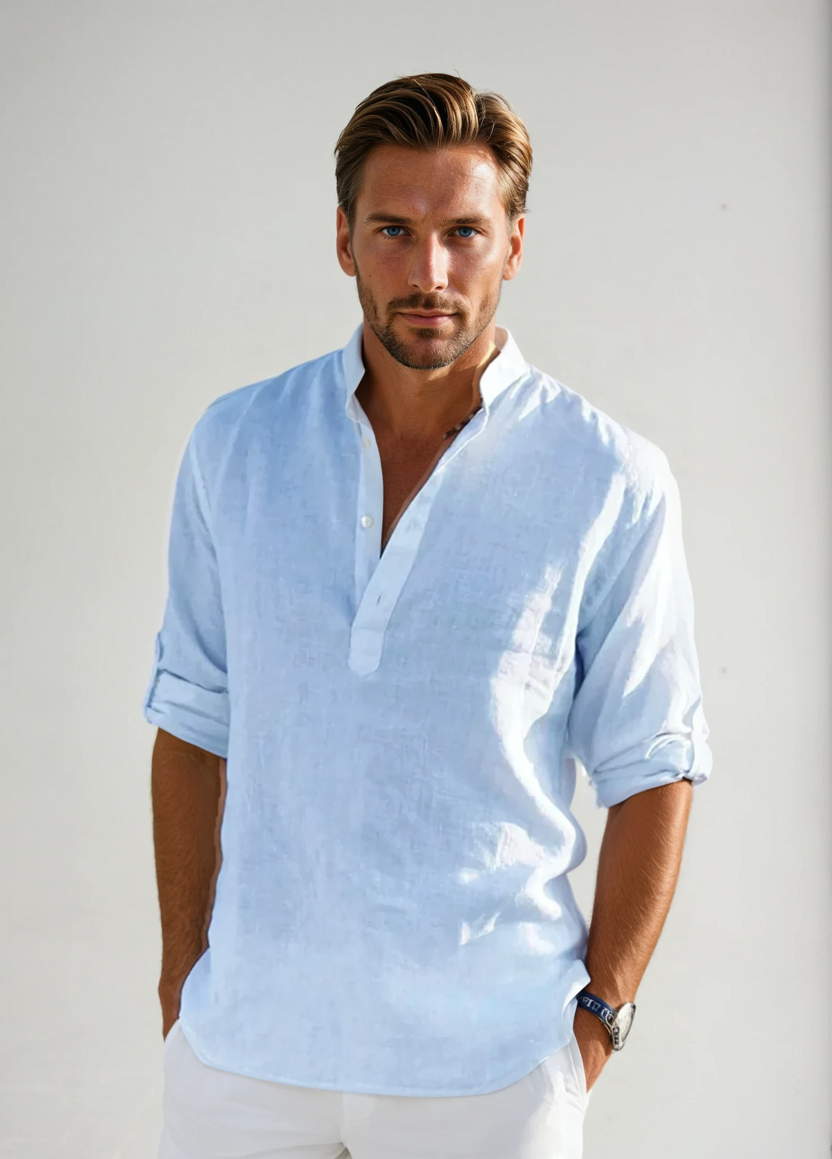 Chemise Homme Décontractée Respirante Style Polyvalent 5