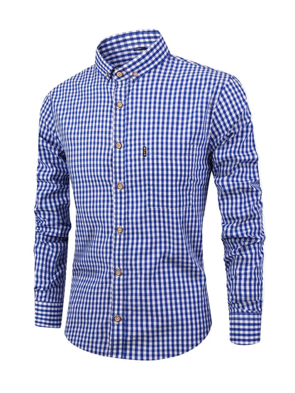 Chemise Homme Coton Coupe Moderne Manches Longues - Foivo