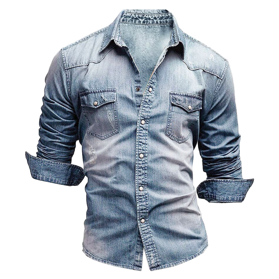 Chemise Homme Coton Manches Longues Fermeture Boutonnée - Foivo