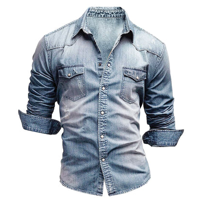 Chemise Homme Coton Manches Longues Fermeture Boutonnée - Foivo