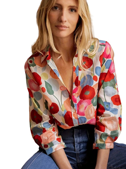 Chemisier Femme Imprimé Floral Coupe Ajustée - Foivo