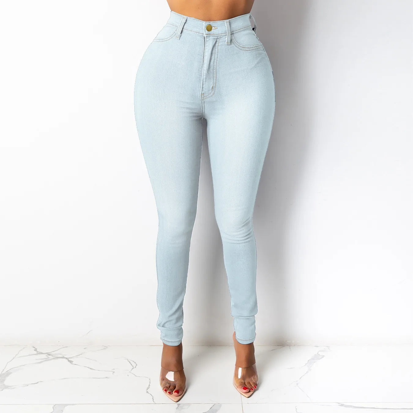 Jeggings Femmes Élégants Taille Haute Noirs