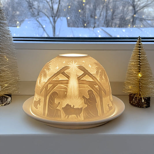 Lampe de Table Porcelaine Décoration Noël Crèche - BlxckFR