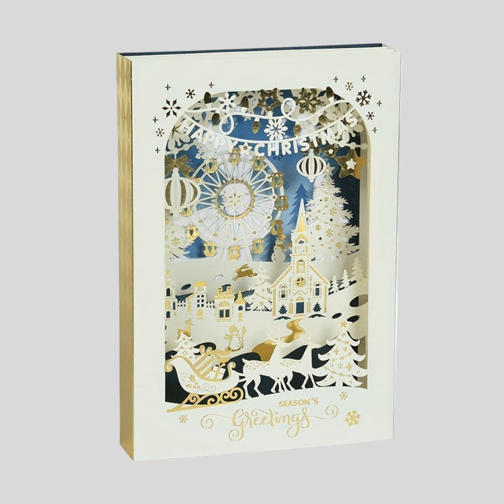 Cartes de Noël 3D Dépliantes Découpe Laser Fêtes