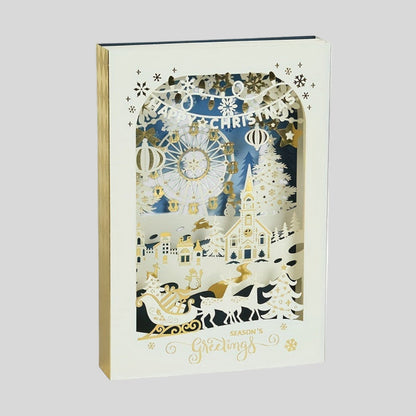 Cartes de Noël 3D Dépliantes Découpe Laser Fêtes