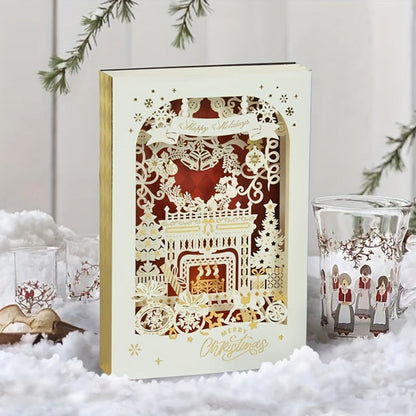 Cartes de Noël 3D Dépliantes Découpe Laser Fêtes