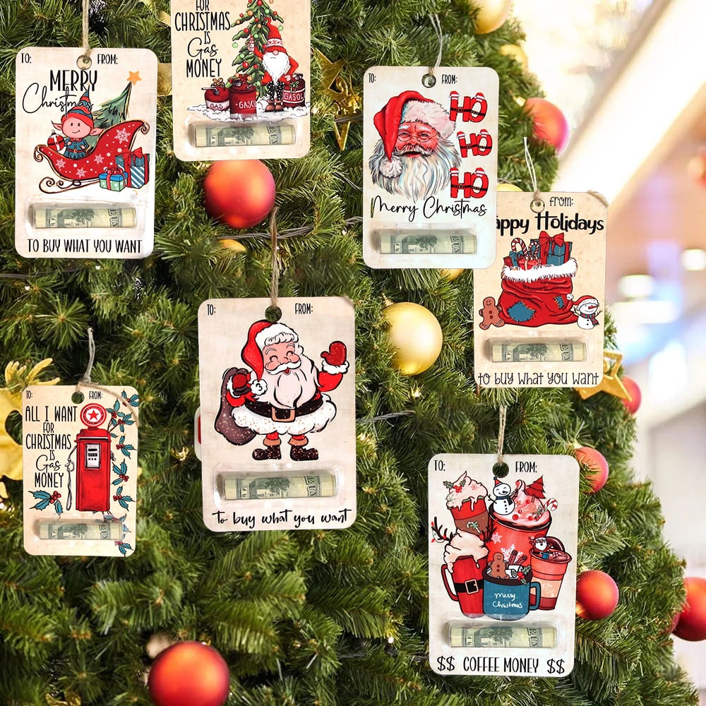 Cartes de Noël Bois Porte-Monnaie Décoration Originale