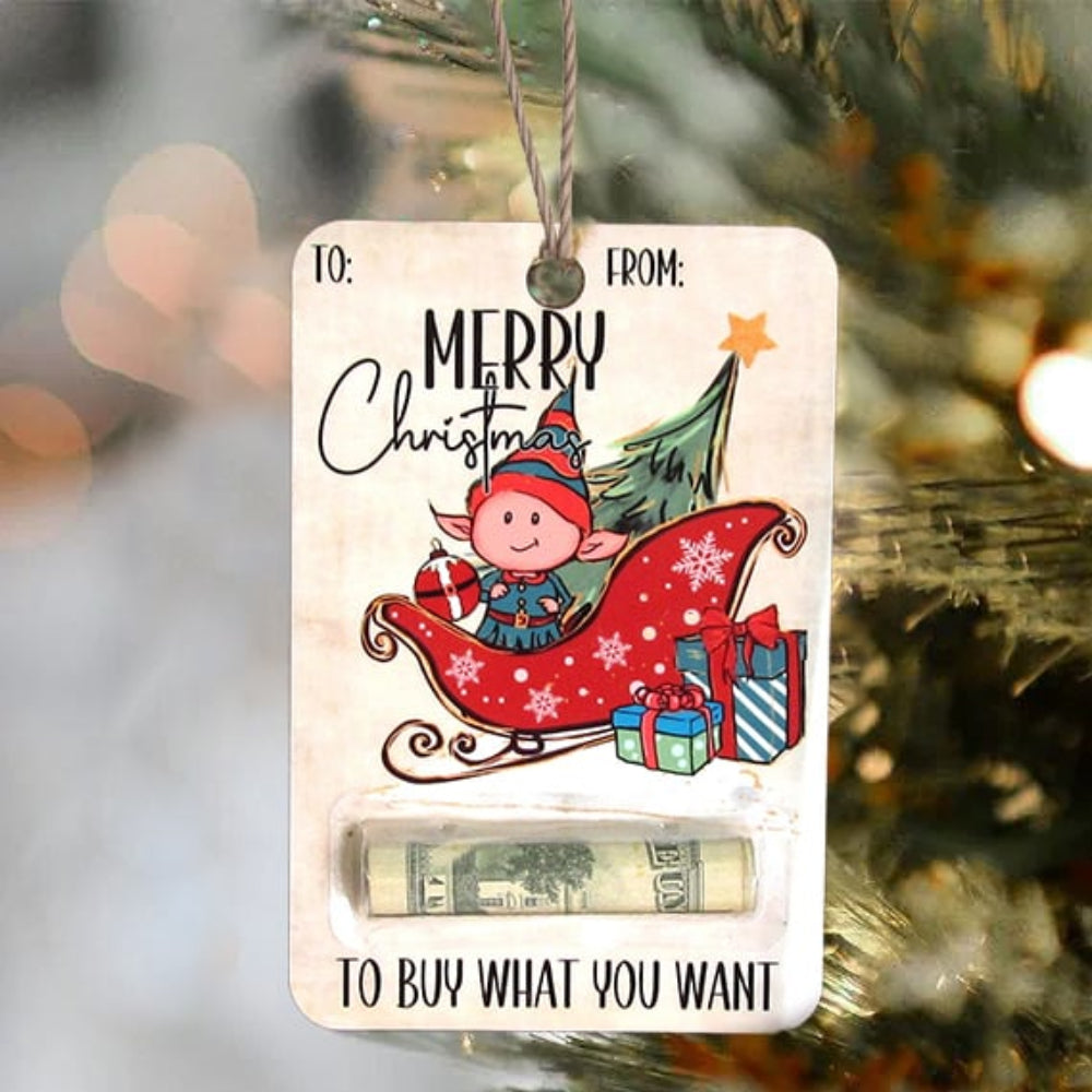Cartes de Noël Bois Porte-Monnaie Décoration Originale
