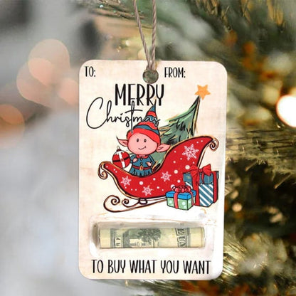 Cartes de Noël Bois Porte-Monnaie Décoration Originale