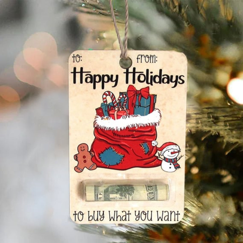 Cartes de Noël Bois Porte-Monnaie Décoration Originale