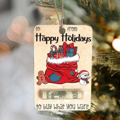 Cartes de Noël Bois Porte-Monnaie Décoration Originale