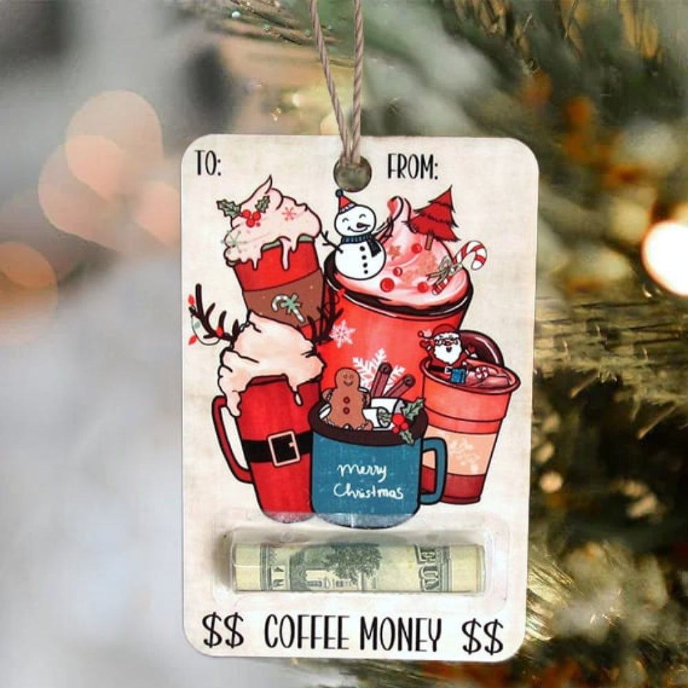 Cartes de Noël Bois Porte-Monnaie Décoration Originale
