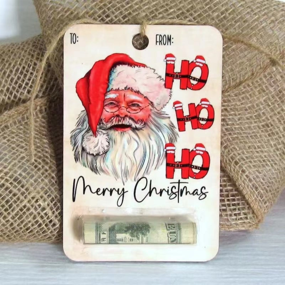 Cartes de Noël Bois Porte-Monnaie Décoration Originale