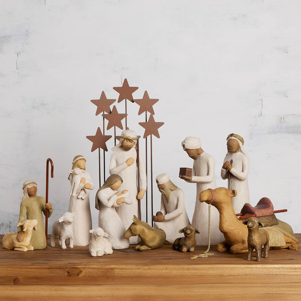 Décoration de Noël Crèche en Bois Sculpté