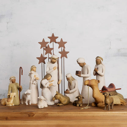 Décoration de Noël Crèche en Bois Sculpté