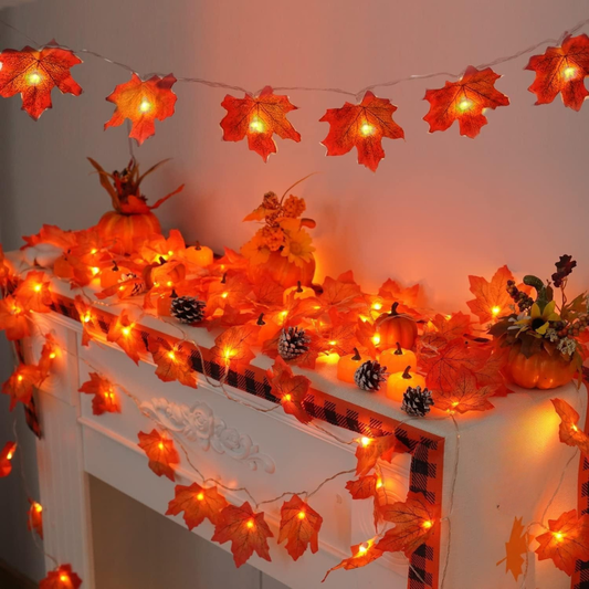 Guirlande Lumineuse Automne Feuilles D'or - BlxckFR